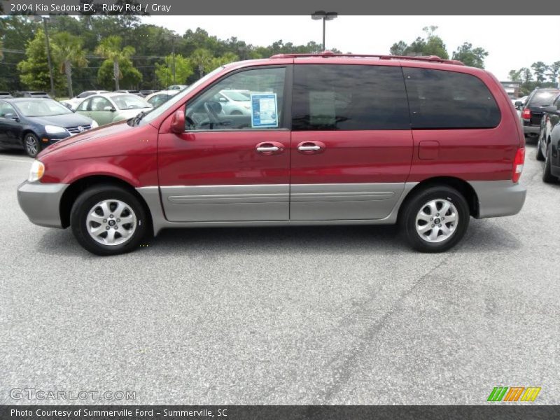 Ruby Red / Gray 2004 Kia Sedona EX