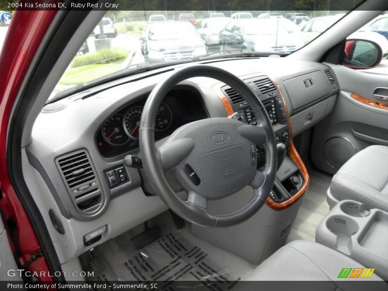 Ruby Red / Gray 2004 Kia Sedona EX