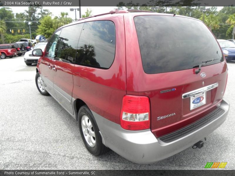 Ruby Red / Gray 2004 Kia Sedona EX