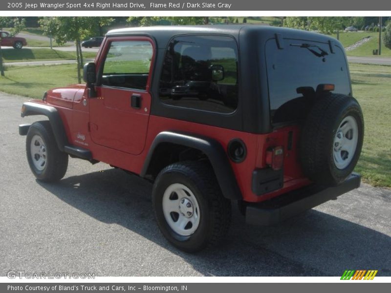 Flame Red / Dark Slate Gray 2005 Jeep Wrangler Sport 4x4 Right Hand Drive