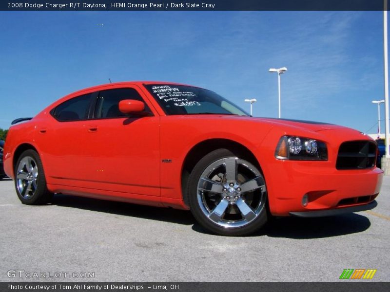 HEMI Orange Pearl / Dark Slate Gray 2008 Dodge Charger R/T Daytona
