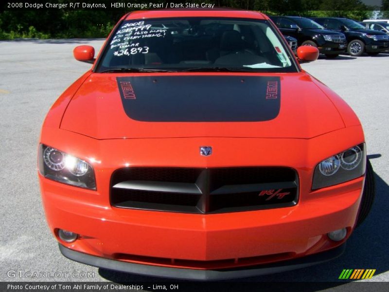 HEMI Orange Pearl / Dark Slate Gray 2008 Dodge Charger R/T Daytona