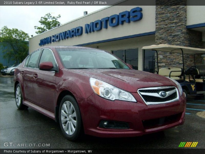 Ruby Red Pearl / Off Black 2010 Subaru Legacy 3.6R Limited Sedan