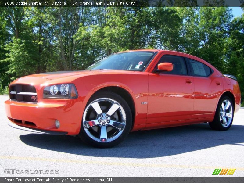 HEMI Orange Pearl / Dark Slate Gray 2008 Dodge Charger R/T Daytona