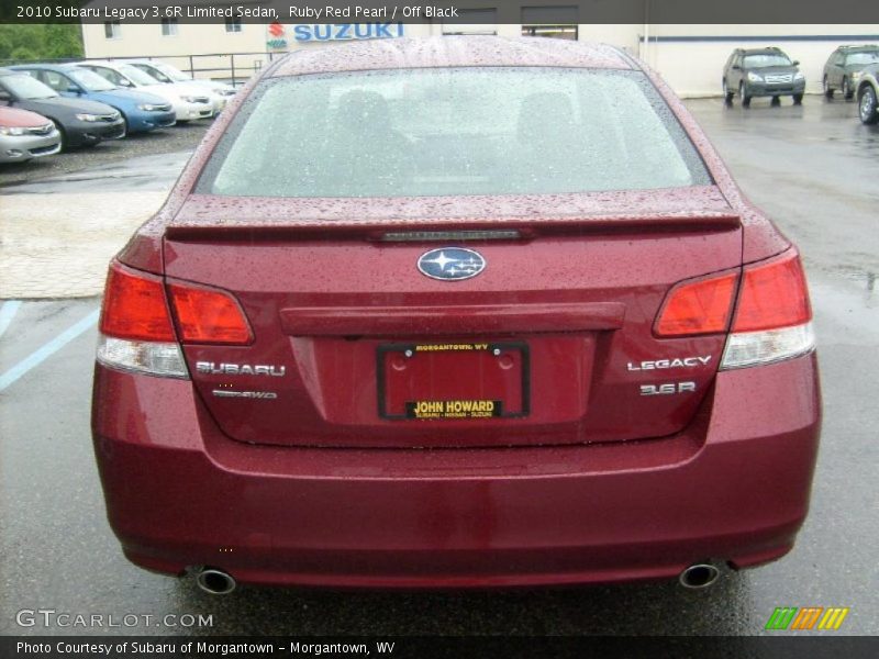 Ruby Red Pearl / Off Black 2010 Subaru Legacy 3.6R Limited Sedan