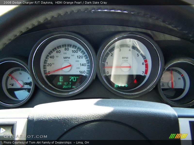 HEMI Orange Pearl / Dark Slate Gray 2008 Dodge Charger R/T Daytona