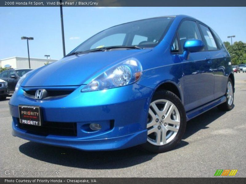 Vivid Blue Pearl / Black/Grey 2008 Honda Fit Sport