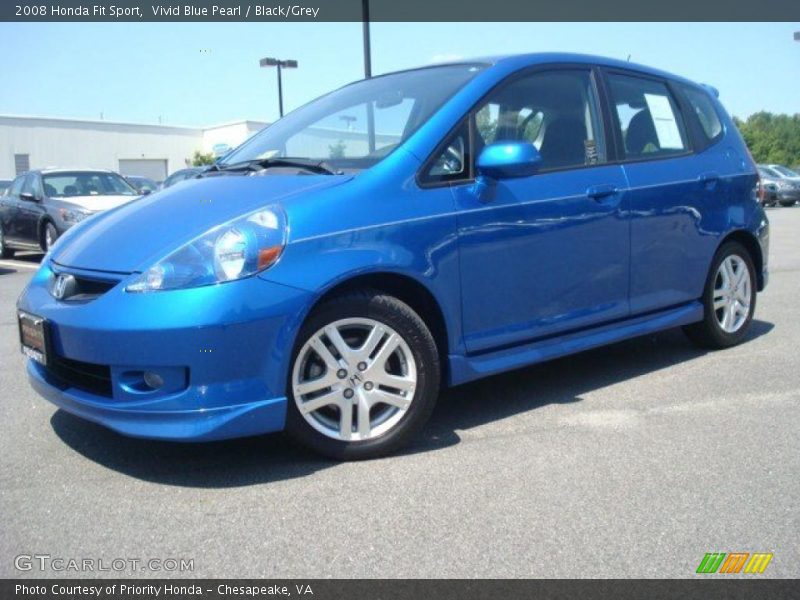 Vivid Blue Pearl / Black/Grey 2008 Honda Fit Sport