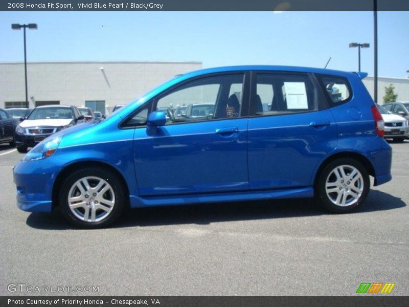 Vivid Blue Pearl / Black/Grey 2008 Honda Fit Sport