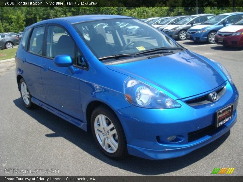 Vivid Blue Pearl / Black/Grey 2008 Honda Fit Sport