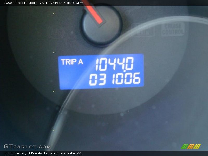 Vivid Blue Pearl / Black/Grey 2008 Honda Fit Sport