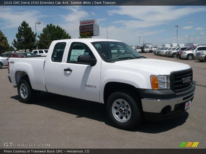 Summit White / Dark Titanium 2010 GMC Sierra 1500 Extended Cab 4x4