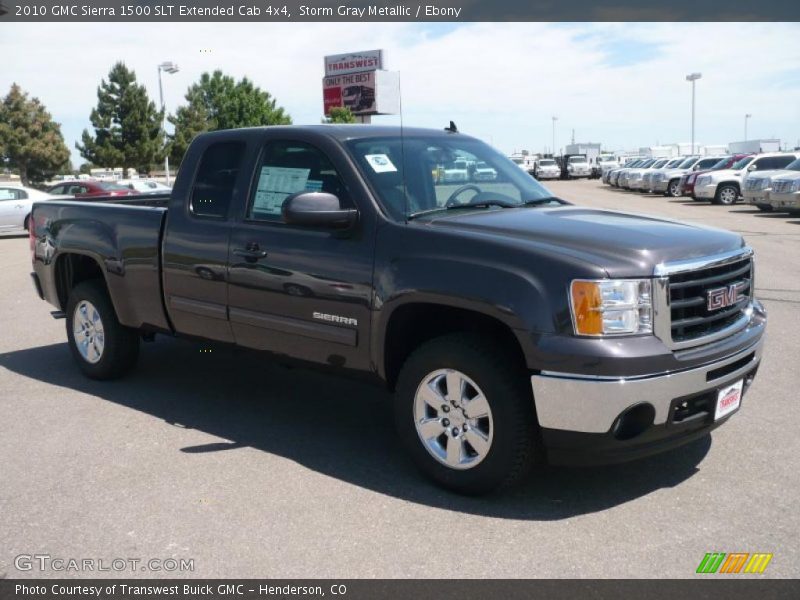 Storm Gray Metallic / Ebony 2010 GMC Sierra 1500 SLT Extended Cab 4x4