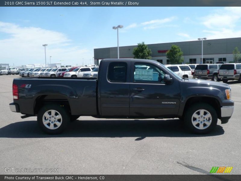 Storm Gray Metallic / Ebony 2010 GMC Sierra 1500 SLT Extended Cab 4x4