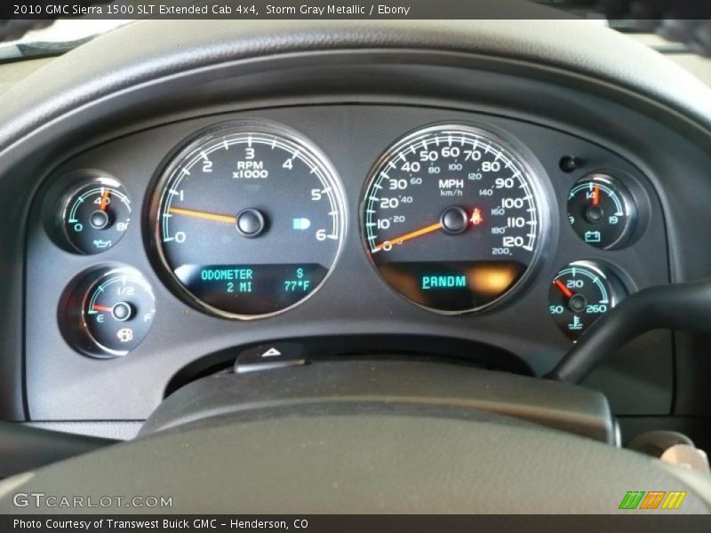 Storm Gray Metallic / Ebony 2010 GMC Sierra 1500 SLT Extended Cab 4x4