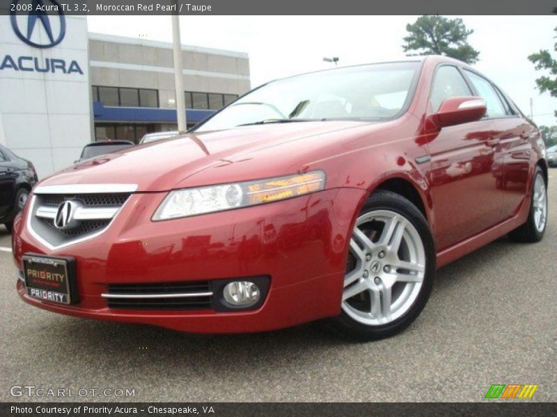 Moroccan Red Pearl / Taupe 2008 Acura TL 3.2