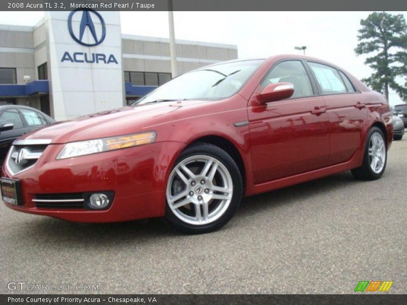 Moroccan Red Pearl / Taupe 2008 Acura TL 3.2
