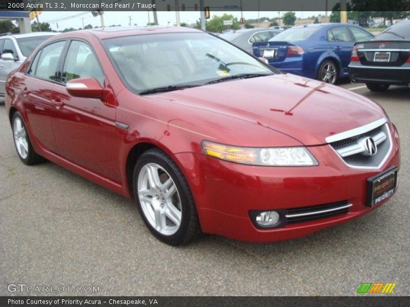 Moroccan Red Pearl / Taupe 2008 Acura TL 3.2