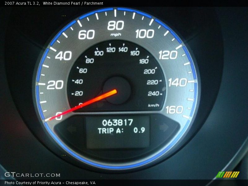 White Diamond Pearl / Parchment 2007 Acura TL 3.2
