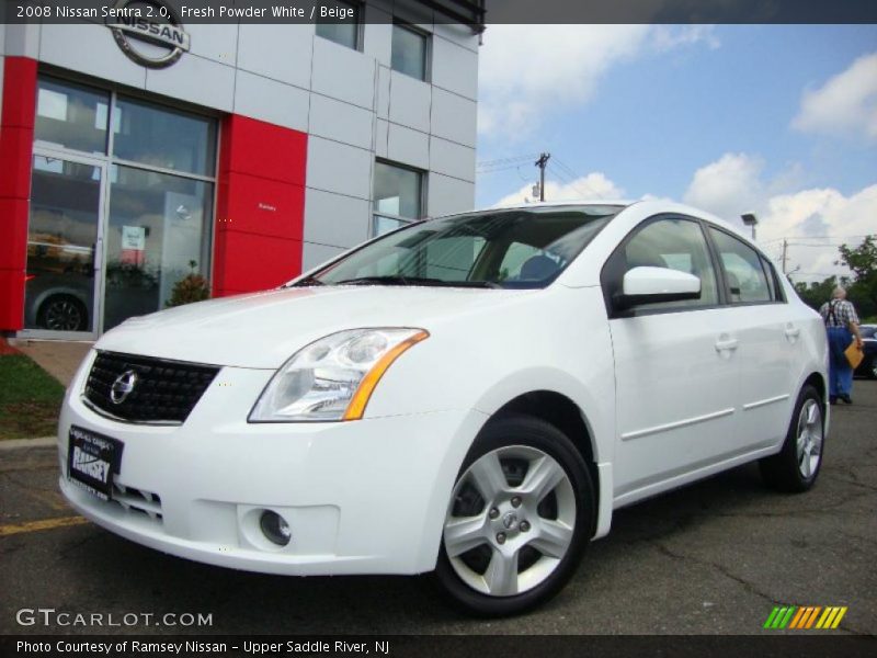 Fresh Powder White / Beige 2008 Nissan Sentra 2.0
