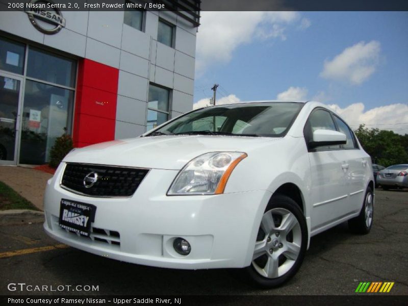 Fresh Powder White / Beige 2008 Nissan Sentra 2.0
