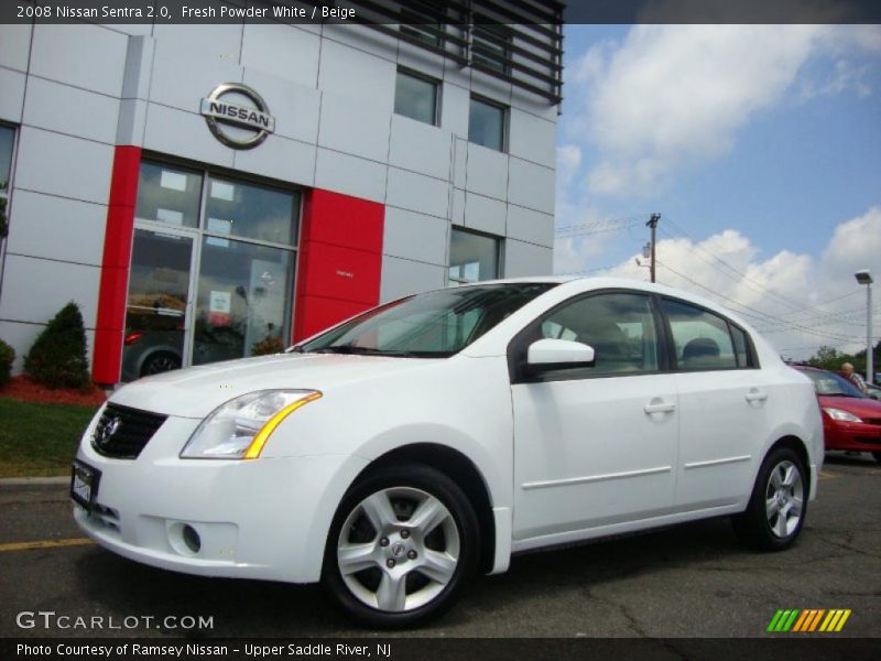 Fresh Powder White / Beige 2008 Nissan Sentra 2.0