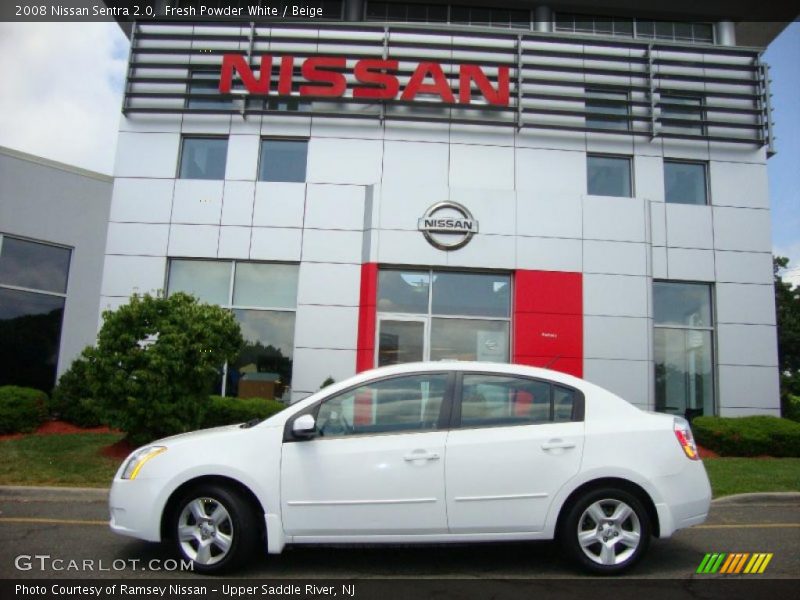 Fresh Powder White / Beige 2008 Nissan Sentra 2.0