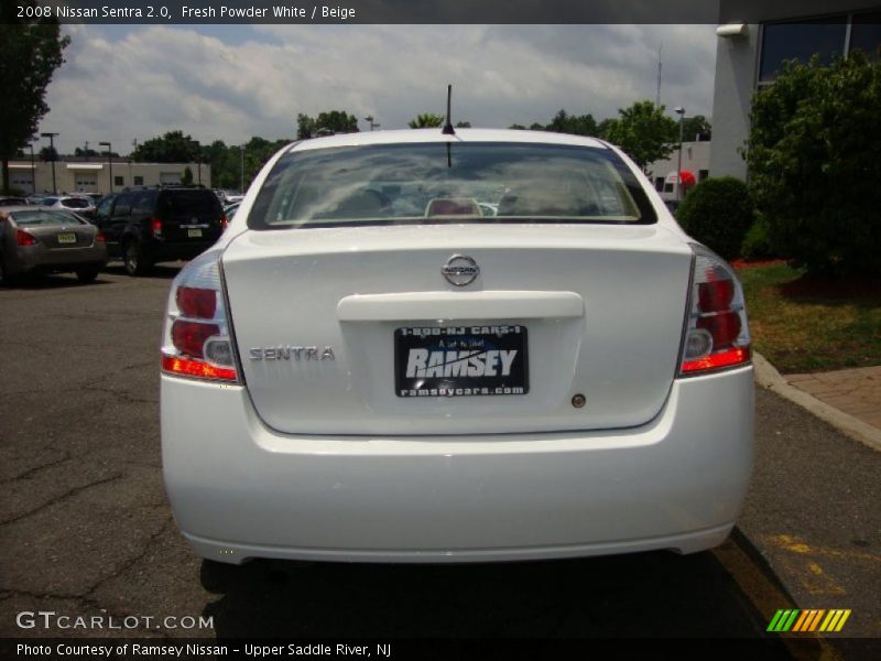 Fresh Powder White / Beige 2008 Nissan Sentra 2.0