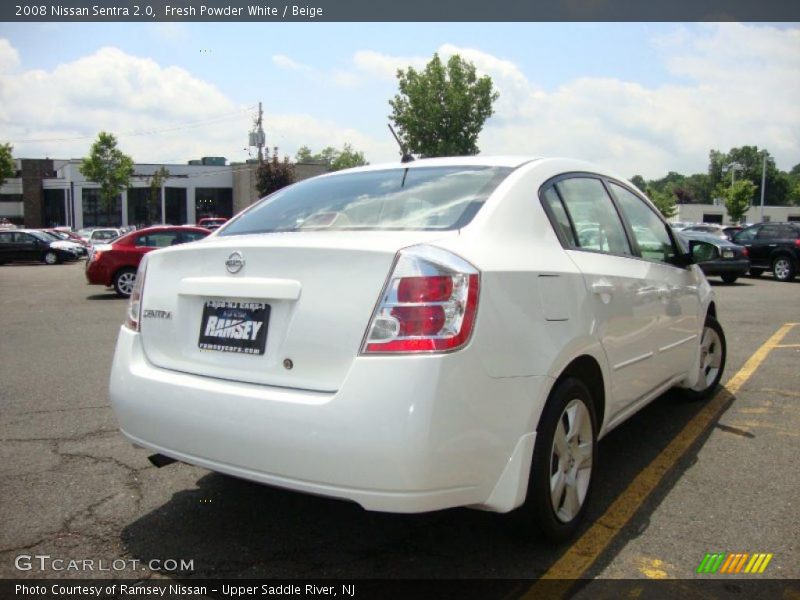 Fresh Powder White / Beige 2008 Nissan Sentra 2.0