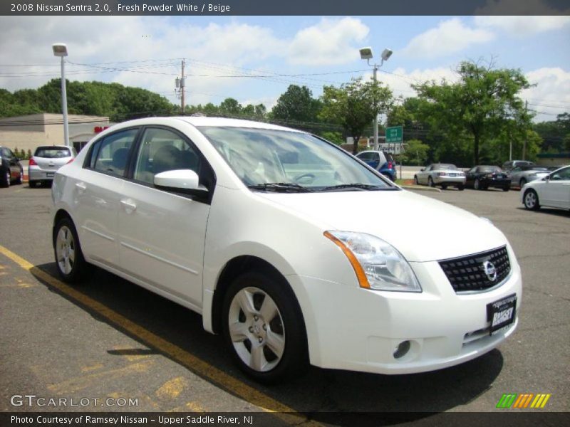 Fresh Powder White / Beige 2008 Nissan Sentra 2.0
