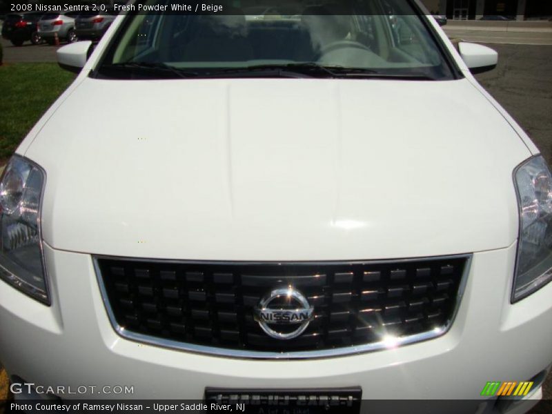 Fresh Powder White / Beige 2008 Nissan Sentra 2.0