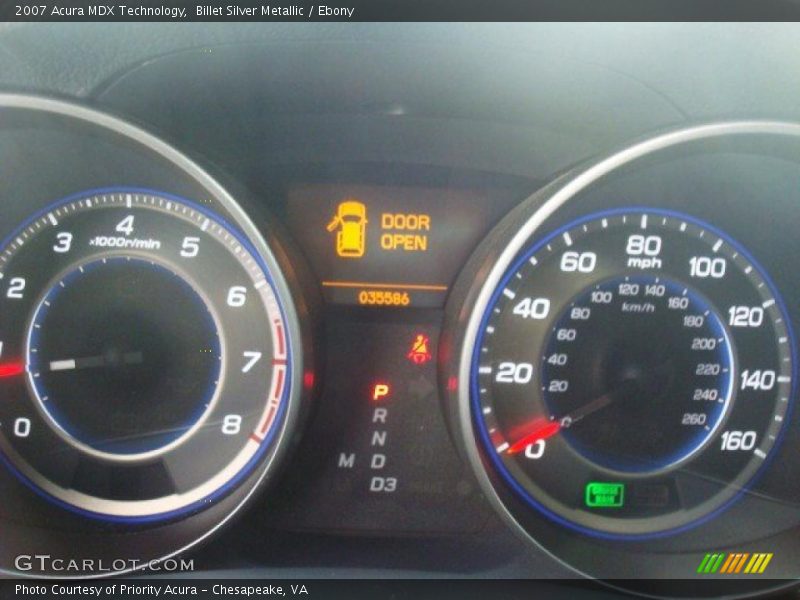 Billet Silver Metallic / Ebony 2007 Acura MDX Technology