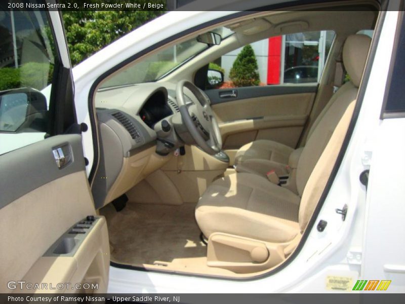 Fresh Powder White / Beige 2008 Nissan Sentra 2.0