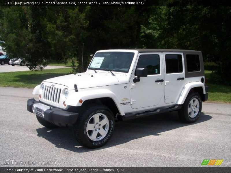 Stone White / Dark Khaki/Medium Khaki 2010 Jeep Wrangler Unlimited Sahara 4x4
