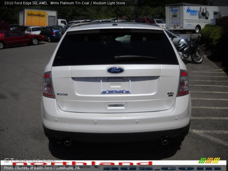 White Platinum Tri-Coat / Medium Light Stone 2010 Ford Edge SEL AWD