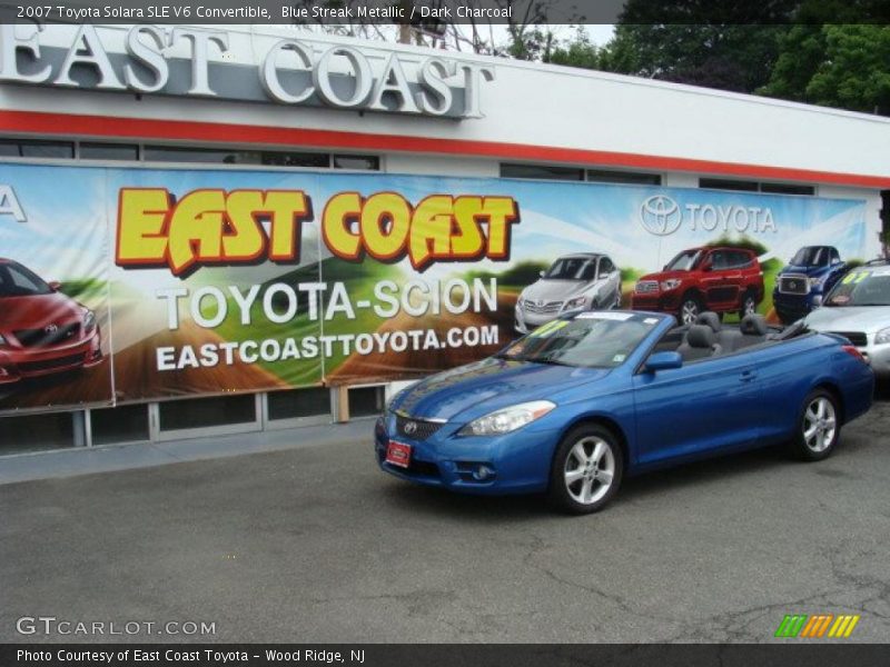Blue Streak Metallic / Dark Charcoal 2007 Toyota Solara SLE V6 Convertible
