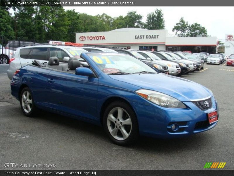 Blue Streak Metallic / Dark Charcoal 2007 Toyota Solara SLE V6 Convertible