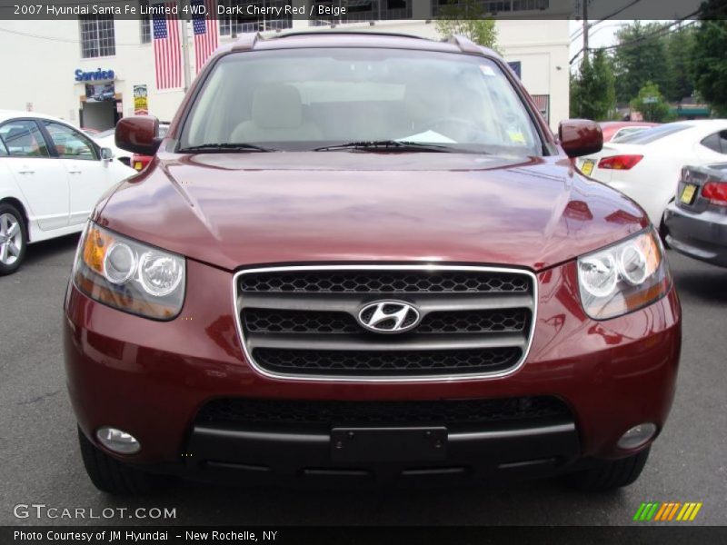 Dark Cherry Red / Beige 2007 Hyundai Santa Fe Limited 4WD