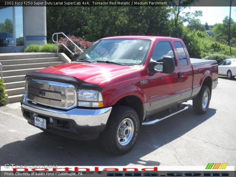 Toreador Red Metallic / Medium Parchment 2002 Ford F250 Super Duty Lariat SuperCab 4x4