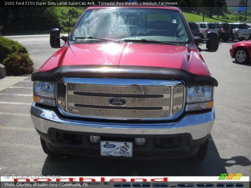 Toreador Red Metallic / Medium Parchment 2002 Ford F250 Super Duty Lariat SuperCab 4x4