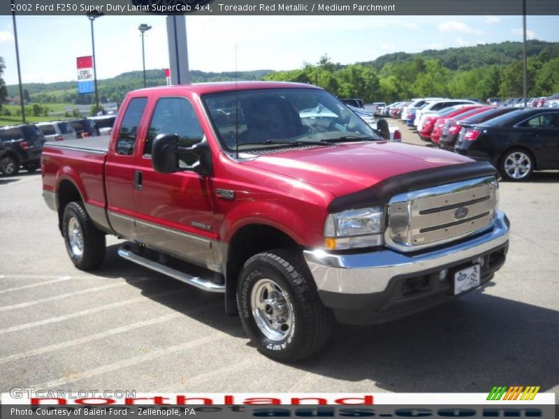 Toreador Red Metallic / Medium Parchment 2002 Ford F250 Super Duty Lariat SuperCab 4x4