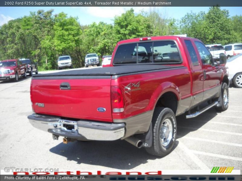 Toreador Red Metallic / Medium Parchment 2002 Ford F250 Super Duty Lariat SuperCab 4x4