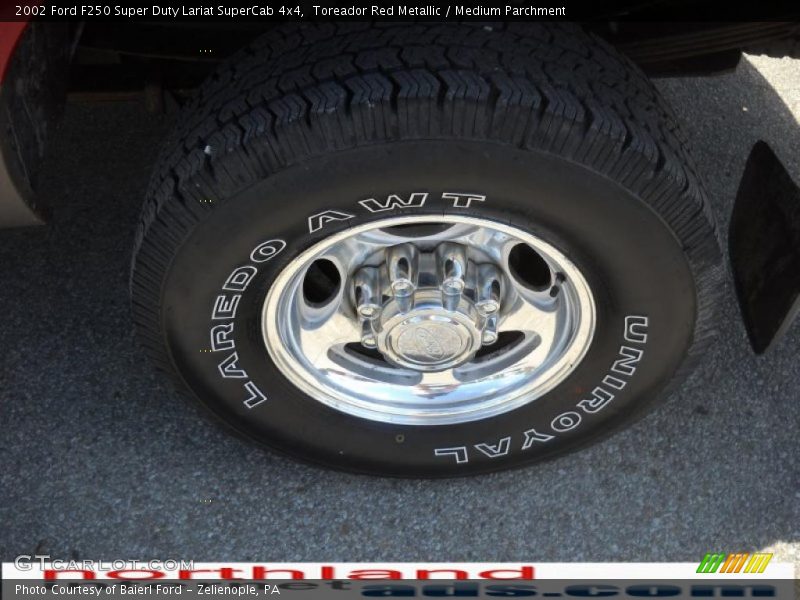 Toreador Red Metallic / Medium Parchment 2002 Ford F250 Super Duty Lariat SuperCab 4x4