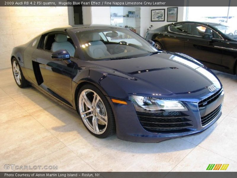 Mugello Blue Pearl Effect / Fine Nappa Limestone Grey Leather 2009 Audi R8 4.2 FSI quattro