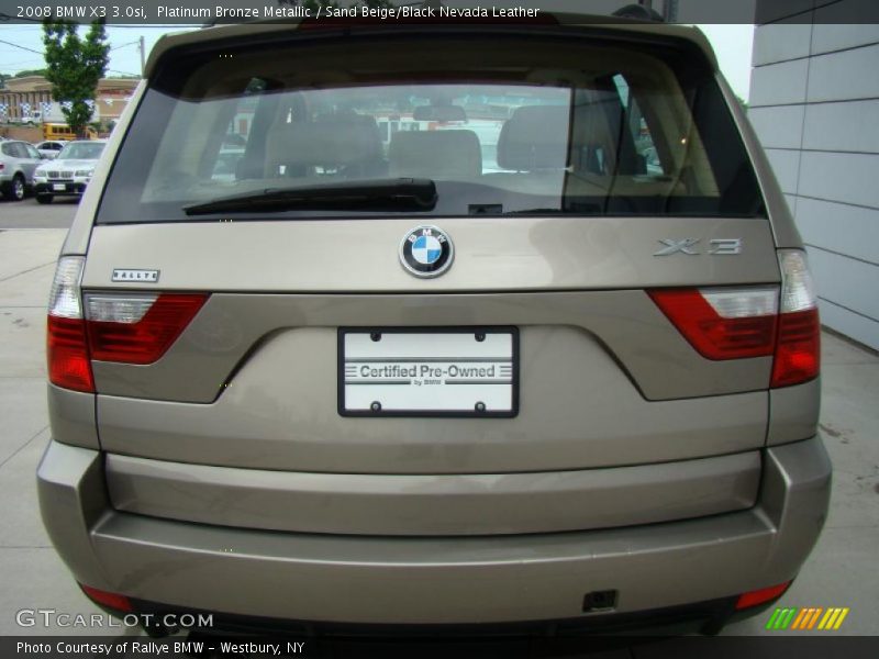 Platinum Bronze Metallic / Sand Beige/Black Nevada Leather 2008 BMW X3 3.0si