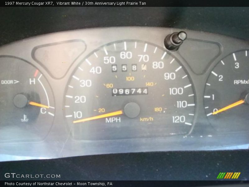 Vibrant White / 30th Anniversary Light Prairie Tan 1997 Mercury Cougar XR7