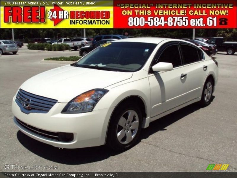 Winter Frost Pearl / Blond 2008 Nissan Altima 2.5 S