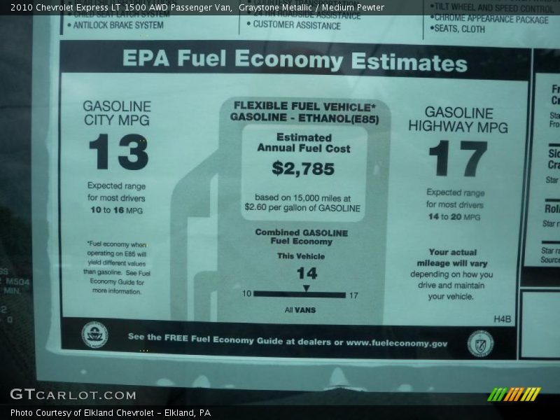 Graystone Metallic / Medium Pewter 2010 Chevrolet Express LT 1500 AWD Passenger Van