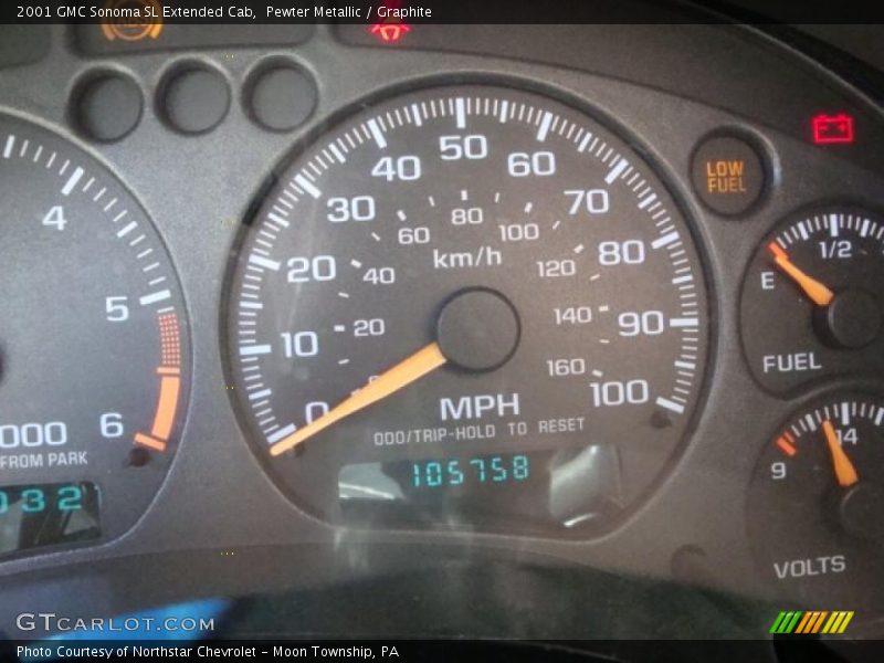 Pewter Metallic / Graphite 2001 GMC Sonoma SL Extended Cab