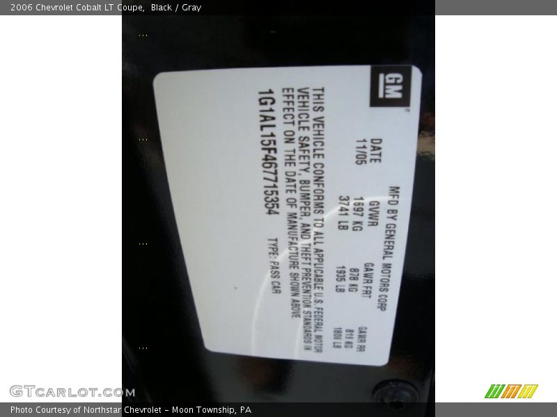 Black / Gray 2006 Chevrolet Cobalt LT Coupe